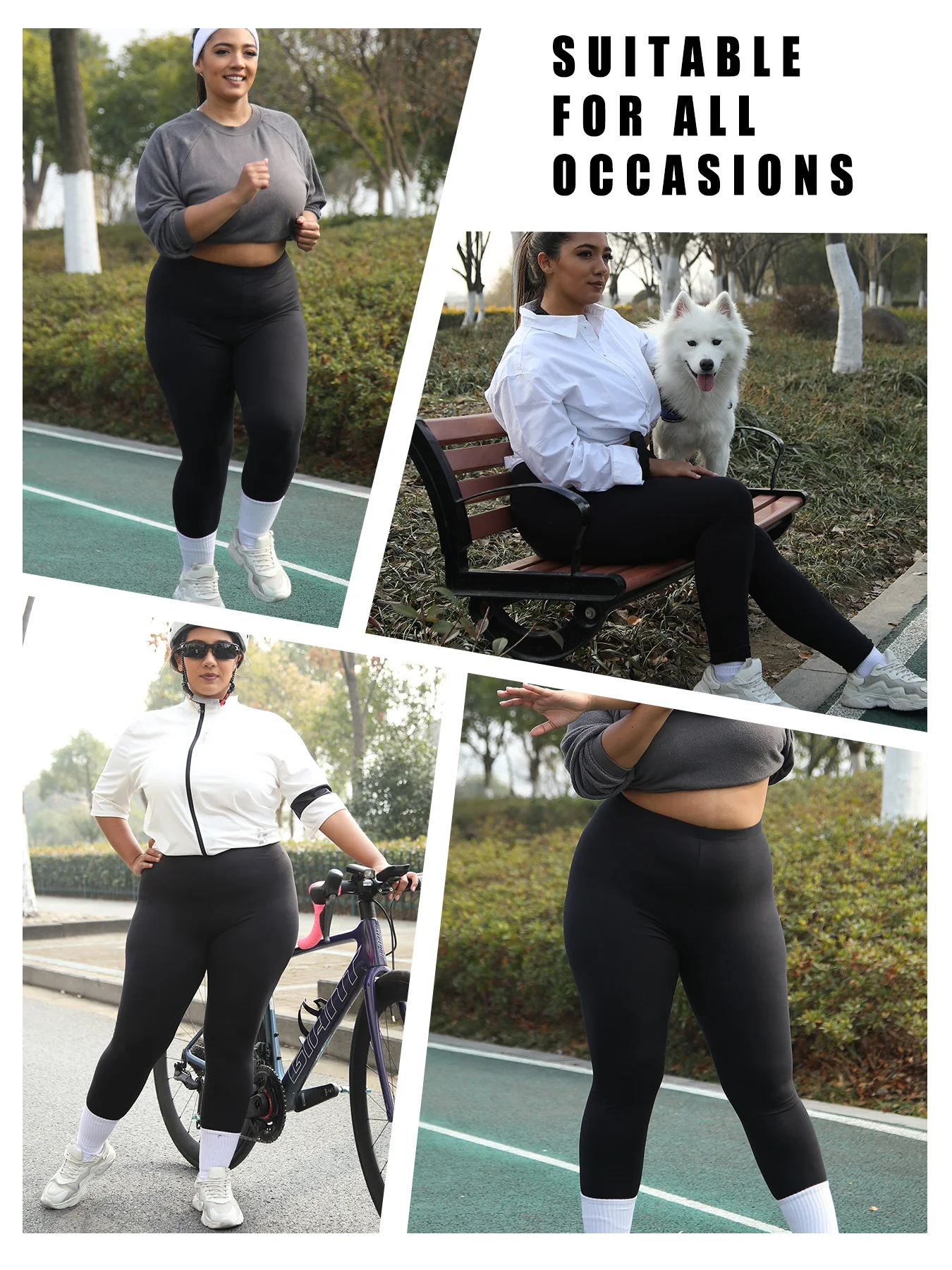 سراويل رياضية فائقة النعومة مقاس كبير للنساء لا ترى من خلال تجريب الجري واليوجا الرياضية والجري