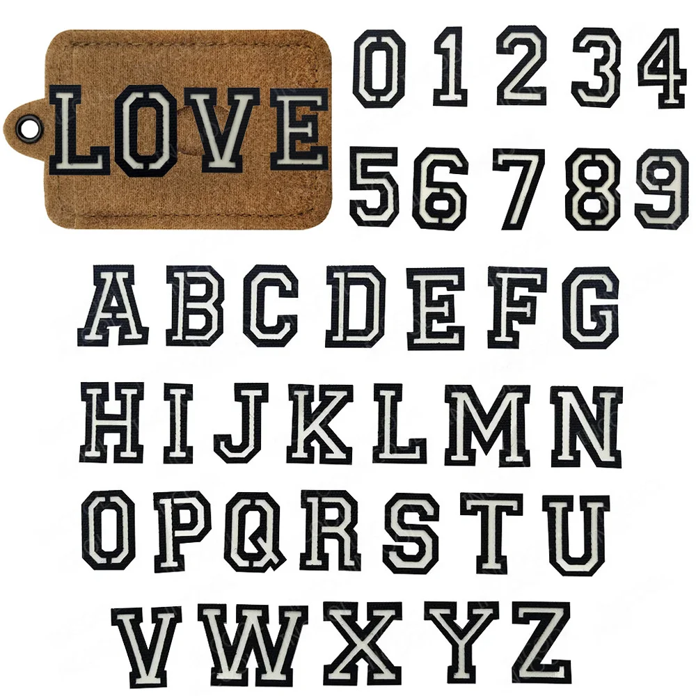 Luminous Glow In Dark English Letters Patch Capital Alphabet A-Z Arabic Number 0-9 Tactical Decorative Badges Appliques Patches