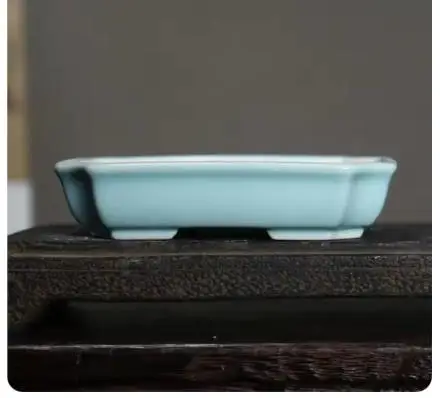 Household Retro Purple Sand Flower Pot Ceramic Bonsai Pot Square Small Pot Chinese Style Yixing Succulent Potted Flower Pot 1PCS