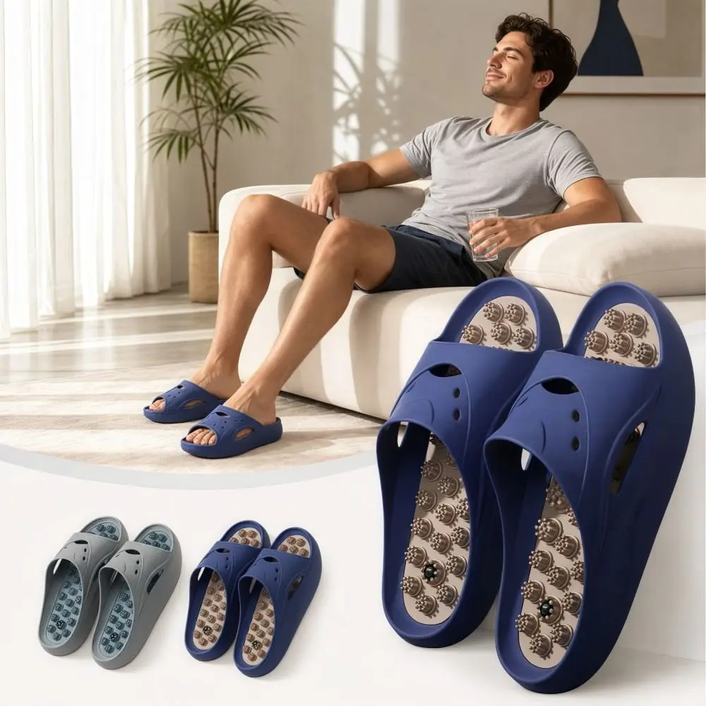 Akupressur-Massage-Hausschuhe für Herren, geruchshemmende Sandalen mit weicher Sohle, leichte, rutschfeste Hausschuhe zur Linderung von Ermüdungserscheinungen – Detail 8