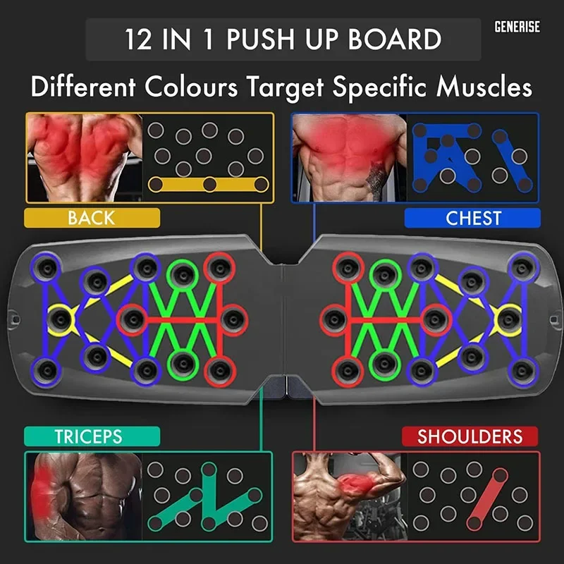 Push-Up-Board, 21-in-1, tragbare, zusammenklappbare Trainingsstation, tragbare Push-up-Fitnessgeräte, Krafttrainingsausrüstung für das Fitnessstudio