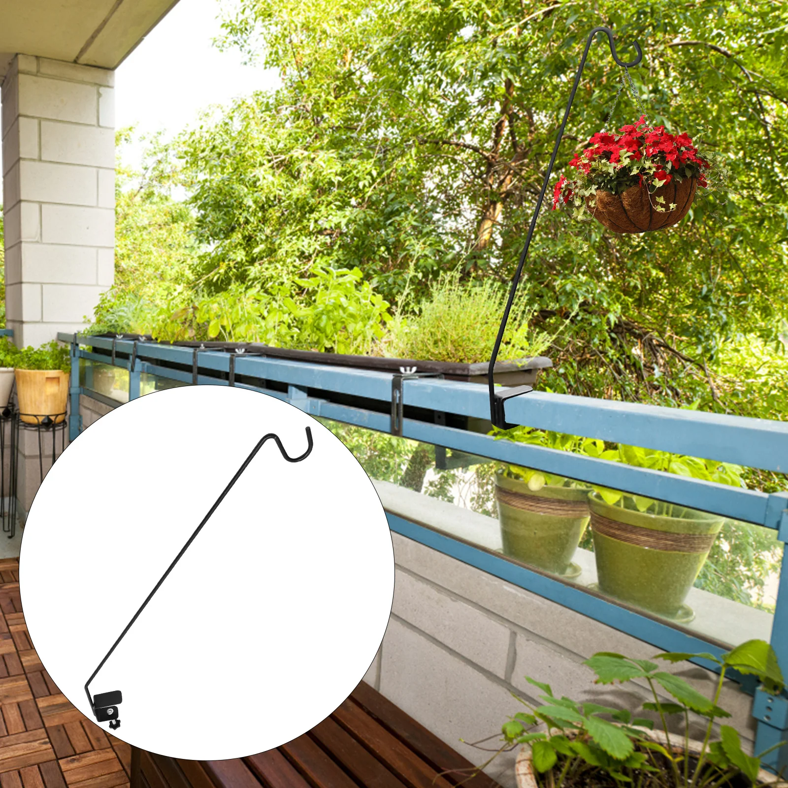 

Outdoor Heavy Duty Garden Shepherd Hook Fence Lantern Stand Bird Feeder Hanger Bird Feeder Hanger Stand