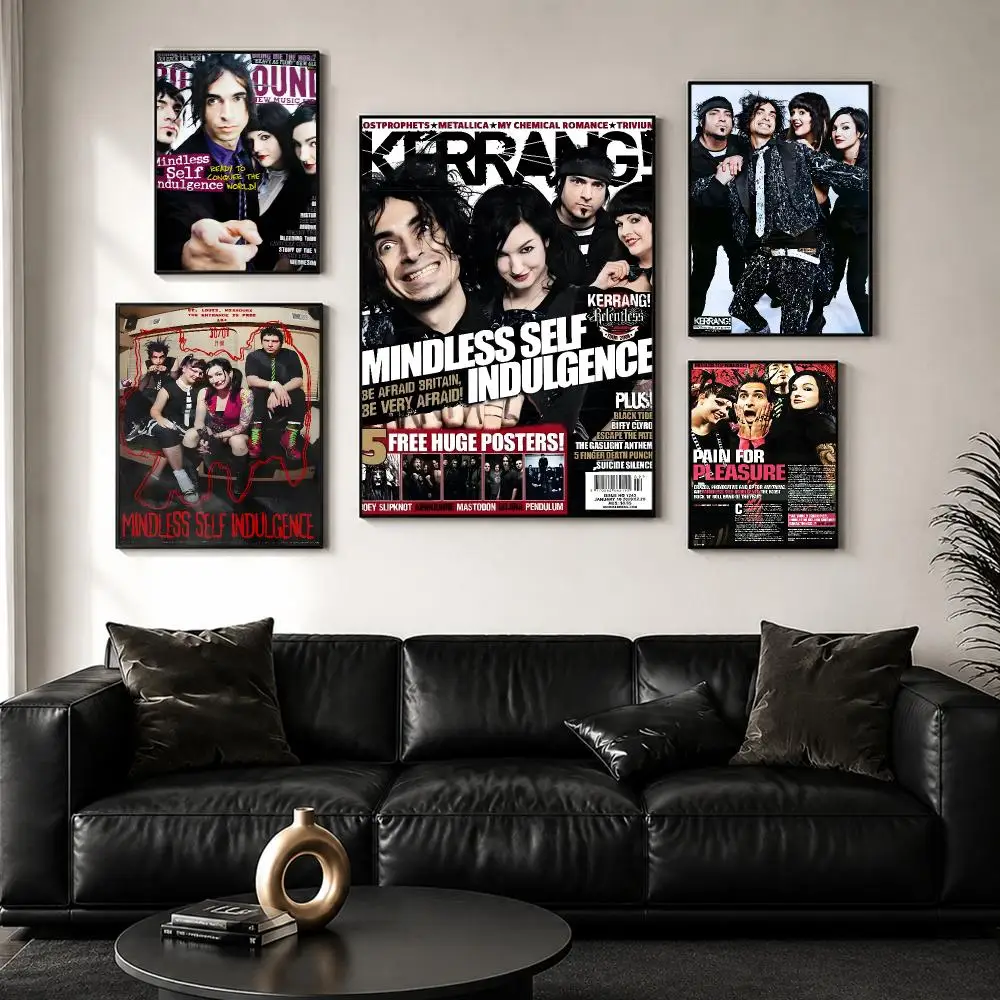 Mindless S-Self I-Indulgence Band Poster Perfect Sticker Self Adhesive for Office Home Theater Wall Art Decor Fancy Gift