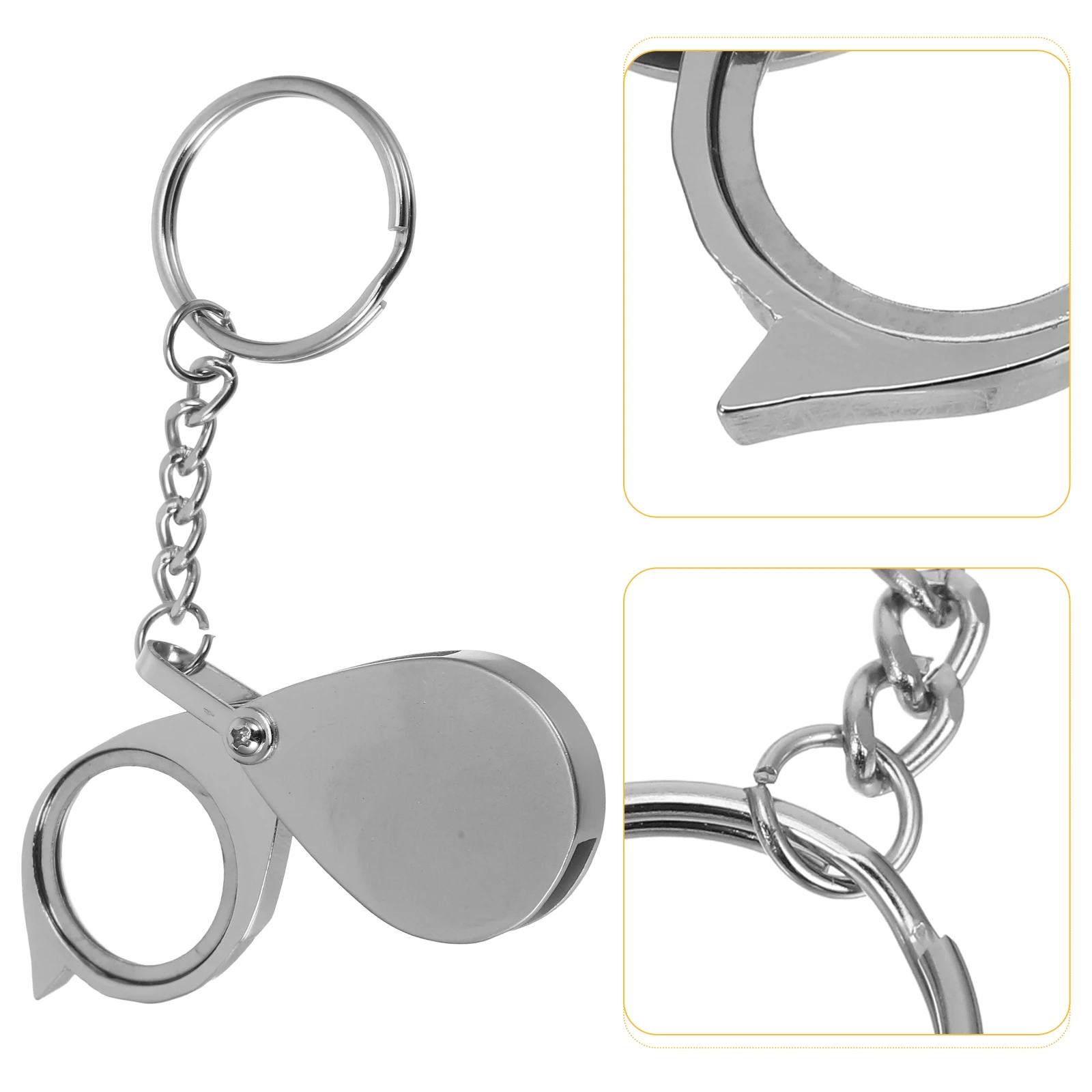 

2Pcs Portable Magnifying Glass Mini Keychain Handheld Pocket Magnifier Reading Jewelry Appreciation Clear Lens Key Ring