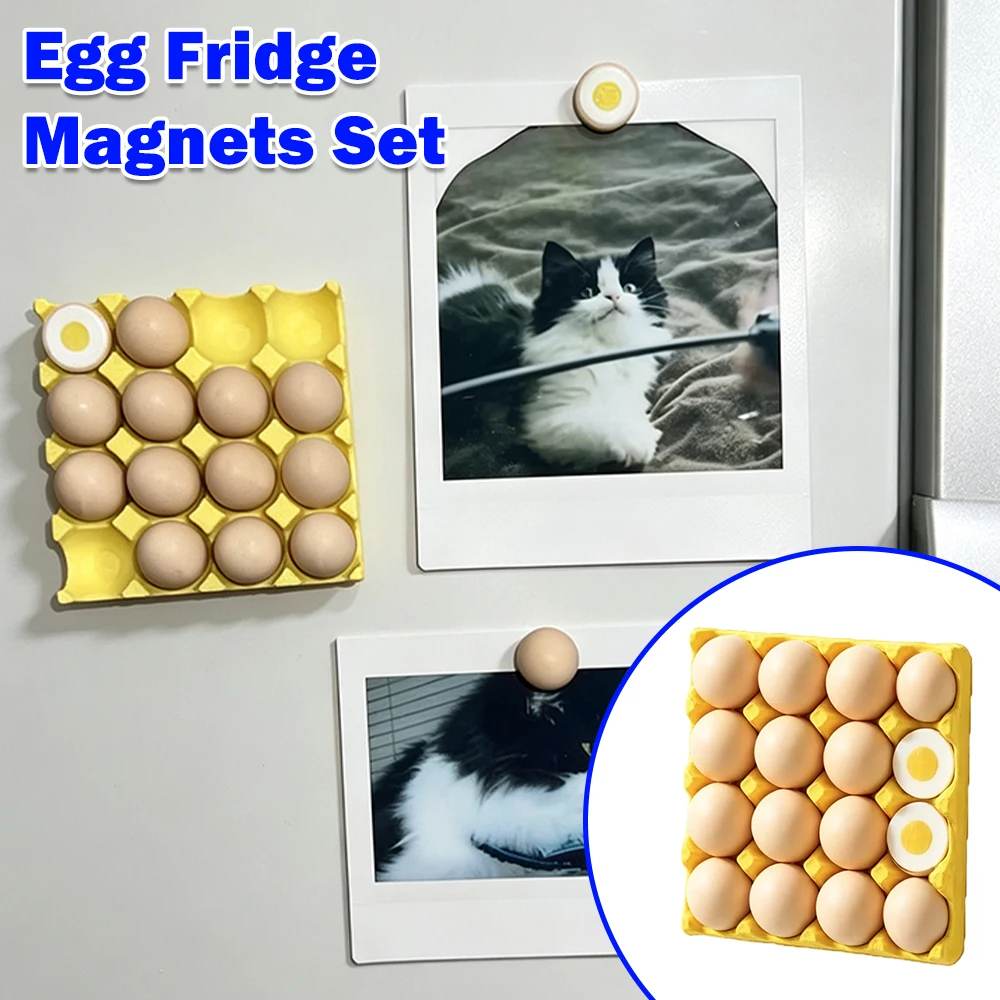 3D-Simulations-Eierhalter-Kühlschrankmagnete, abnehmbarer Foto- und Notizhalter, lustige Küchendekoration, perfektes Einweihungsgeschenk