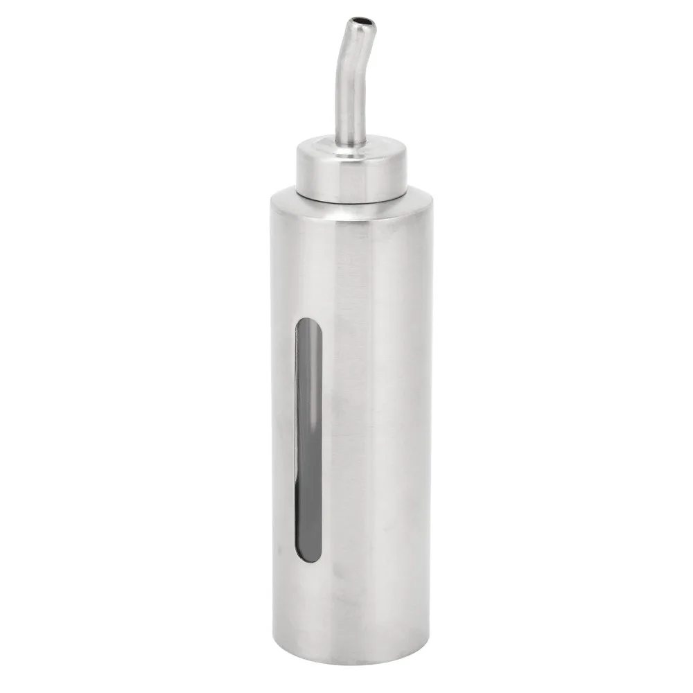 Convenient 304 Stainless Steel Olive Oil Dispenser 150ml Vinegar Cruet Bottle Sauce Storage Container Hotel Use