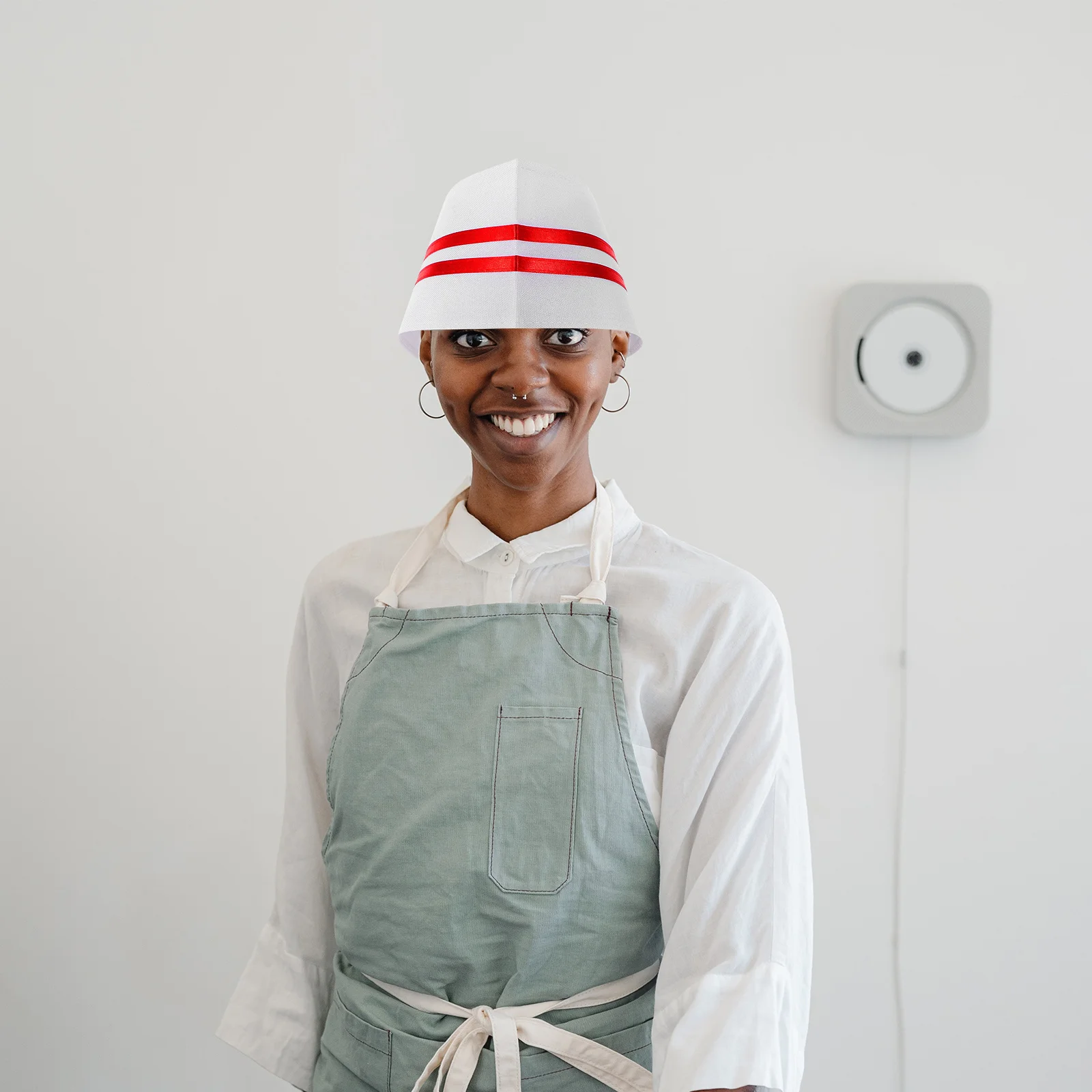 

6pcs Chef Hat Unisex Reusable Polyester Striped Cooking Cap For Restaurant Hotel Kitchen Baking Food Service Uniform