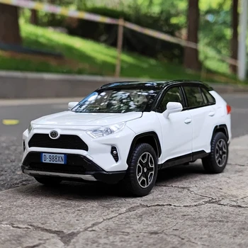 1:32 RAV4 SUV Alloy Car Model Diecast Metal Toy Off-road Vehicles Car Model Simulation Sound and Light Collection Prezent dla dzieci