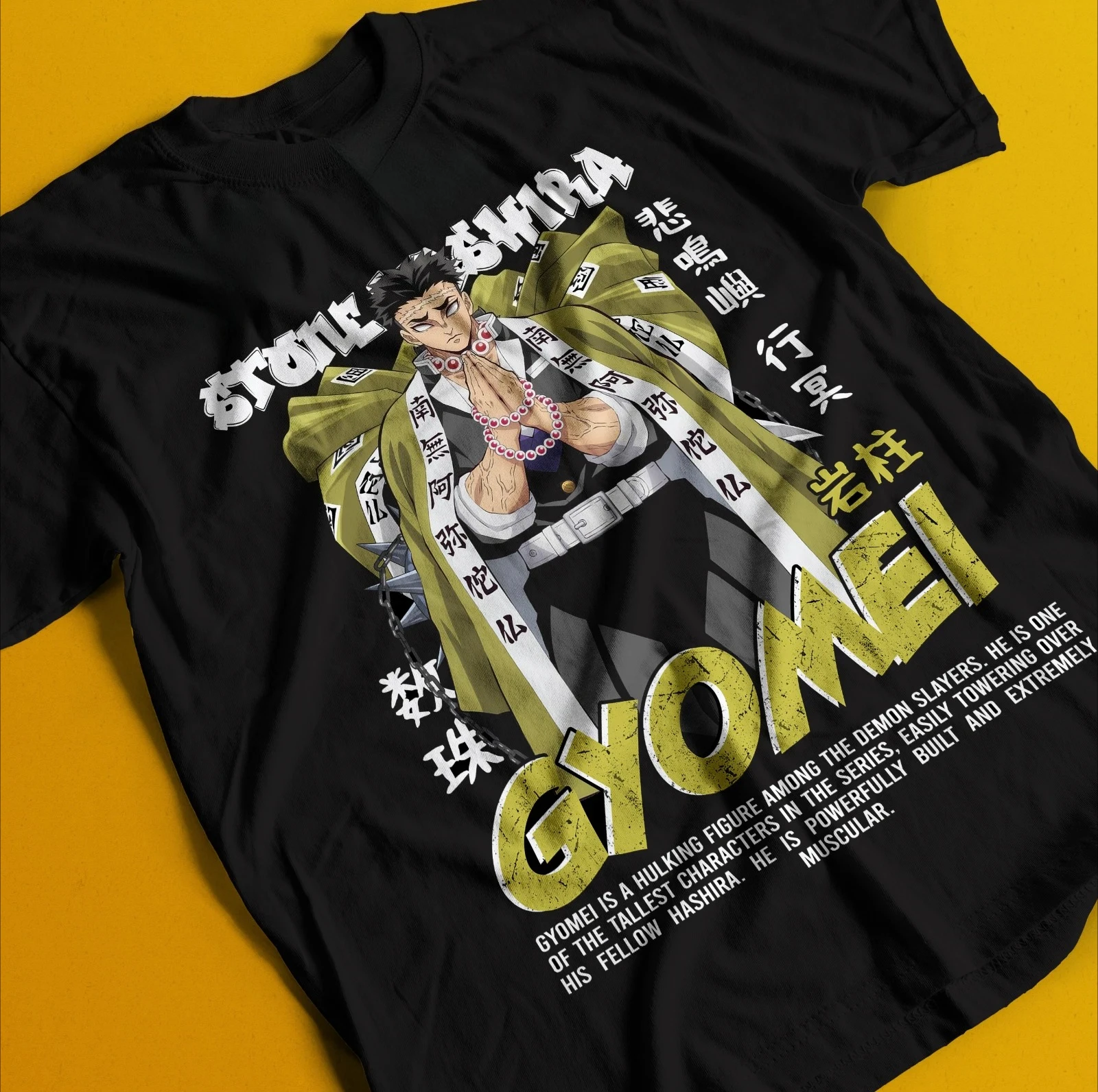 Demon Slayer Shirt Stone Hashira Tshirt Gyomei Himejima T-Shirt Muzan Tanjiro Summer Men's and Women's Breathable T-shirt Top