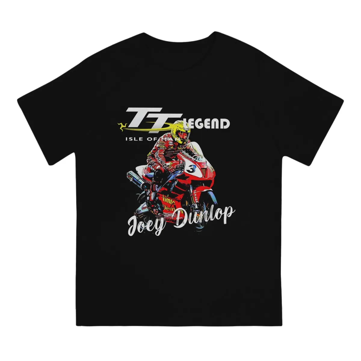 Joey Dunlop Tt Legend Men\'s T Shirts Mann Motorcycle Race Vintage Tees Short Sleeve O Neck T-Shirts 100% Cotton Gift Idea