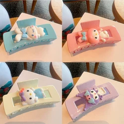 Sanrio Series Hello Kitty Square Shark Clip For Women Cute Kuromi Hairpins Girl Cinnamoroll Melody Hair Claws Kids Birthday Gift