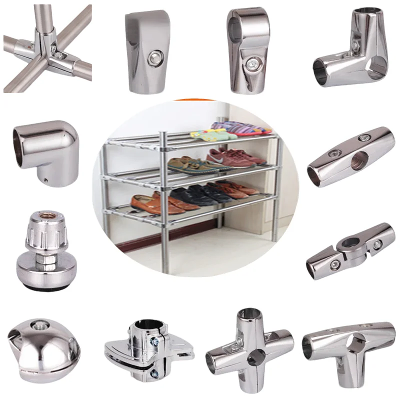 OD 25mm Round Tube Pipe Joint Connector Fixed Parts Landing Airing Rack Single Rod Round Pipe Rack Joint Aluminum Alloy electrop