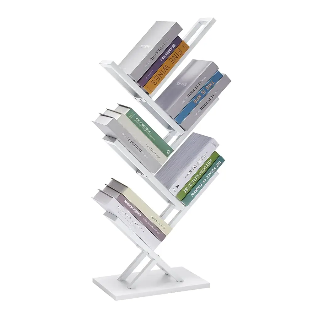 

5 Tier Tree Bookshelf, Floor Standing Bookshelf For Narrow Space,Storage Organizer Bookshelves For Books/Cds/Magazine, Bookcase