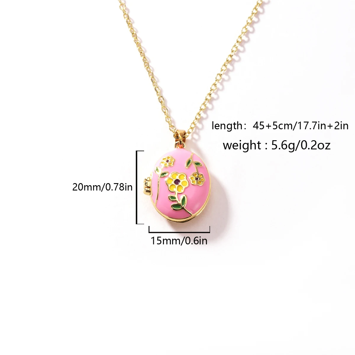 Vintage Emaille Herz Foto-Medaillon Anhänger Halskette für Frauen Minimalistischer Luxuriöser Nicht-Verblassender Edelstahl Schmuck Accessoire – Detail 10