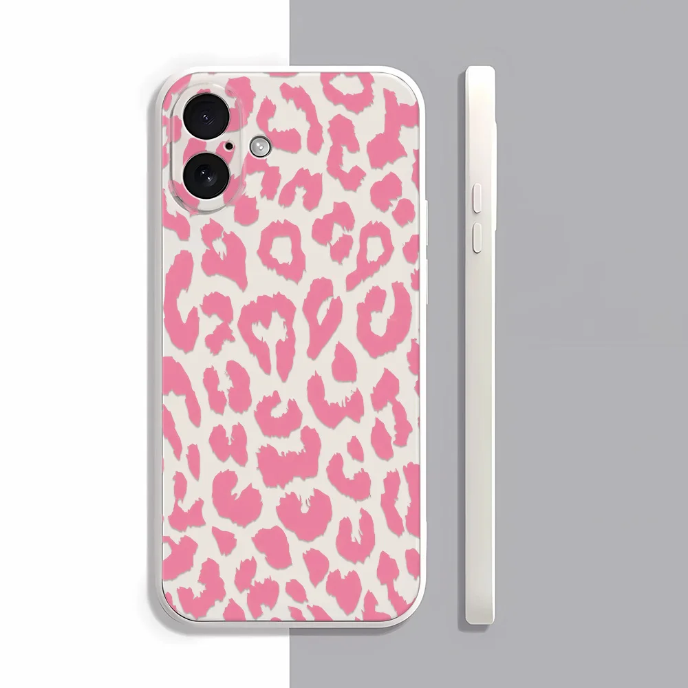 

Розовый чехол для телефона с леопардовым принтом для iPhone 17 Pro Max/17 Pro/17/16/15/14/13/12/11/Pro/Plus – модный подарок для друзей, эстетичный чехол для телефона