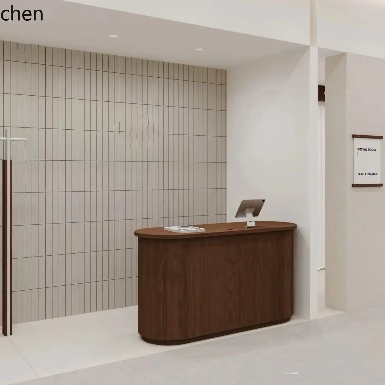 ZML Mostrador de tienda de ropa Mostrador de recepción Mesa de cajero de alta gama