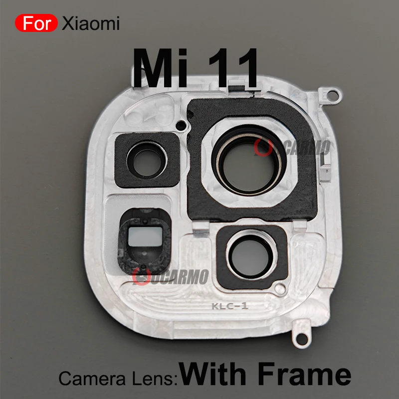 Per Xaiomi Mi 11 obiettivo della fotocamera posteriore posteriore con parti di ricambio della copertura in vetro del telaio