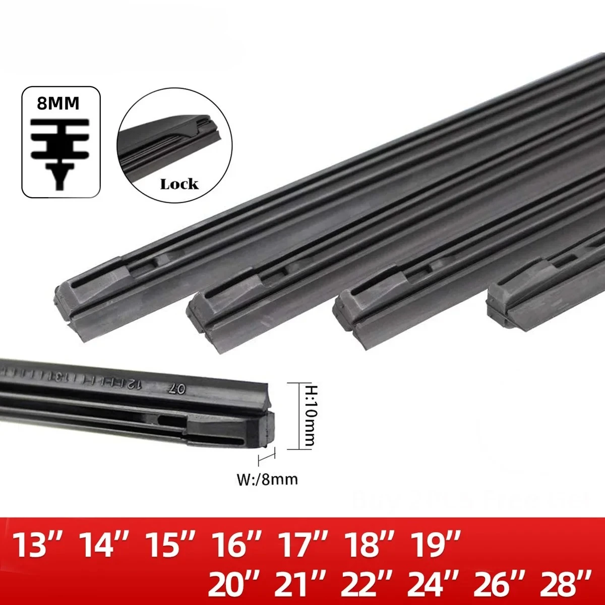 

Всесезонные щетки стеклоочистителя для автомобилей, наполнители из натурального каучука для 3-ступенчатого типа щетки стеклоочистителя 14–28 дюймов, 16 дюймов, 18 дюймов, 26 дюймов