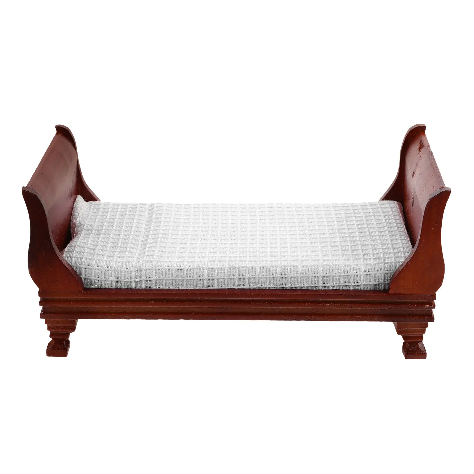 

Mini Wood Bed Miniature Furniture Fine Workmanship Sturdy Design Tiny Bed for Dollhouse Decoration House Mini Furniture