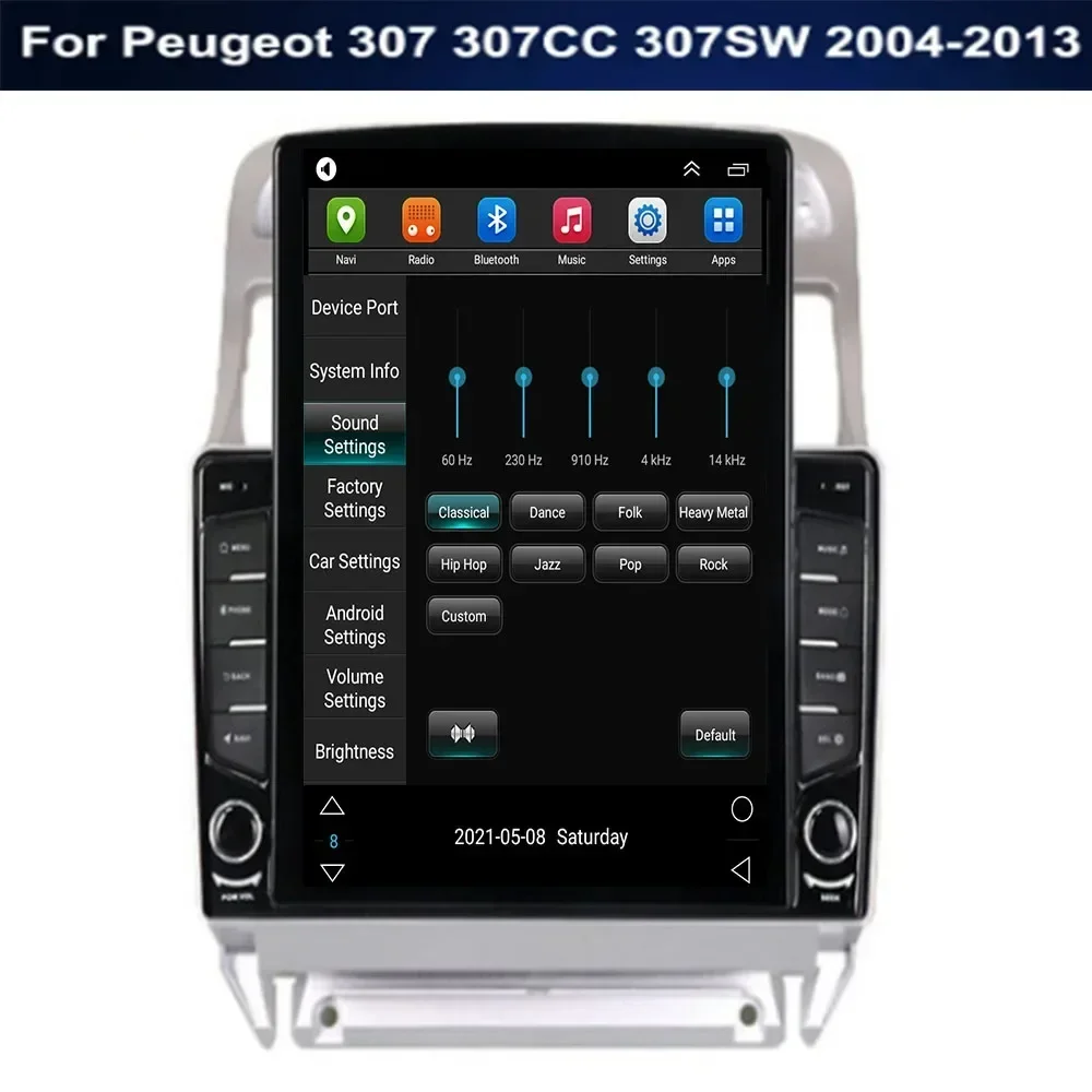 2025 جديد 9.7 "أندرويد 14 لبيجو 307 307CC 307SW 2004-2013 تسلا نوع راديو السيارة الوسائط المتعددة مشغل فيديو الملاحة لتحديد المواقع RDS #5