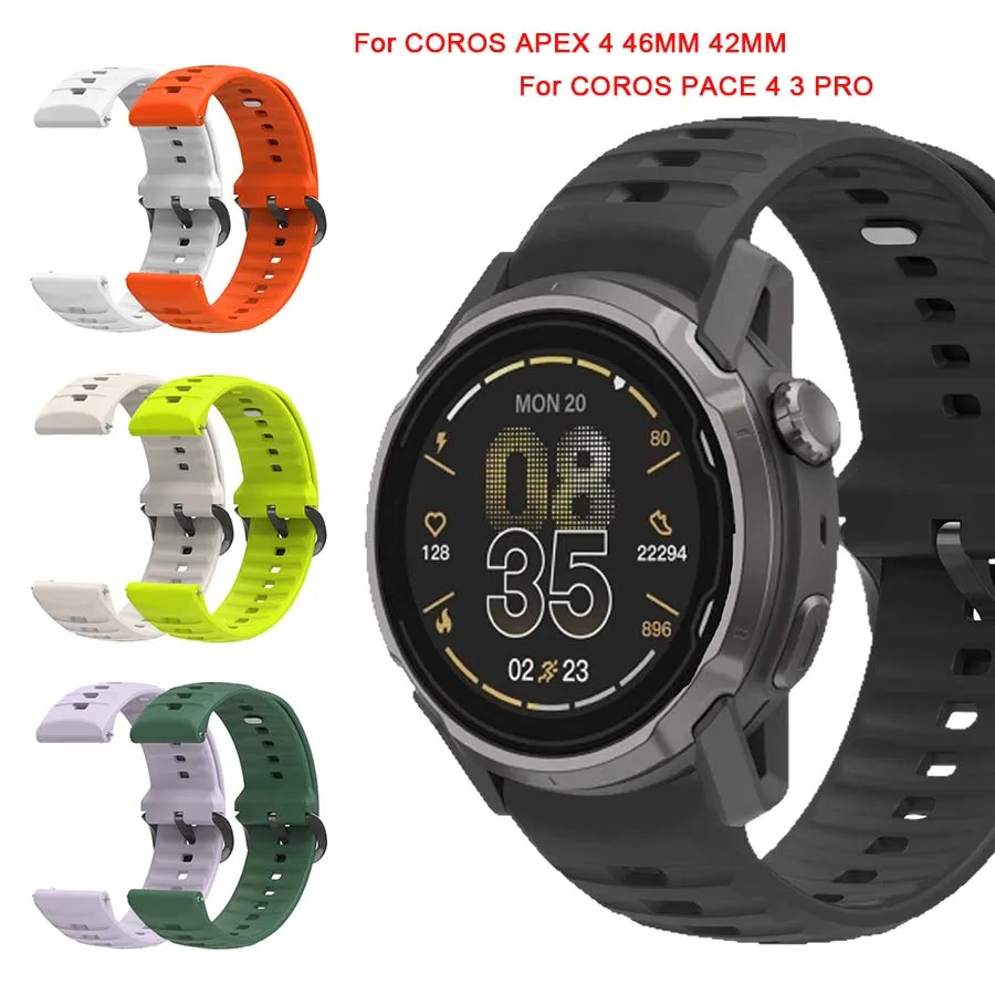 22mm 24mm Watch Band For COROS APEX 4 46mm 42mm Strap Silicone Replacement Wristband For COROS PACE 4 3 Pro Bracelet Accessories