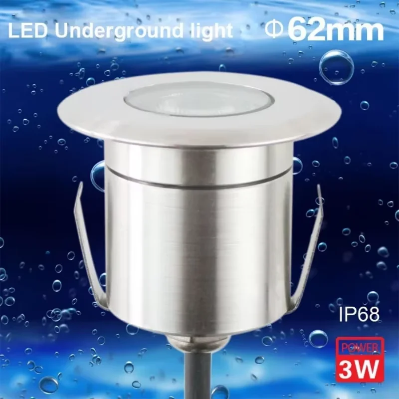 3W Stainless Steel IP68 LED Underground Light Outdoor 12V 24V 220V Ground Garden Path Floor Buried Yard Spot Landscape