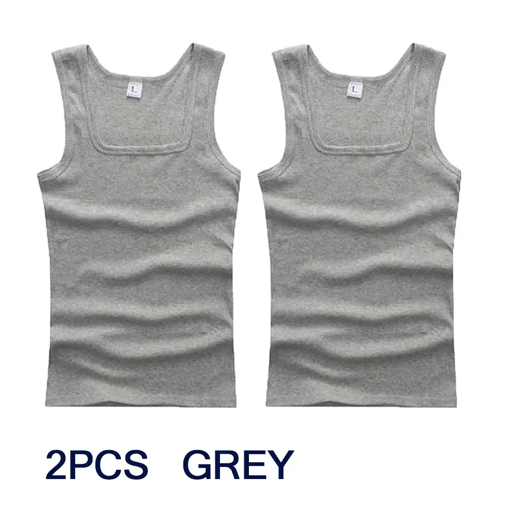 Casual Men Vest Cool Fitness Vest Sleeveless Tops Undershirt Plus Size Men Clothing Tank Tops Summer Black White Gray Vest Male