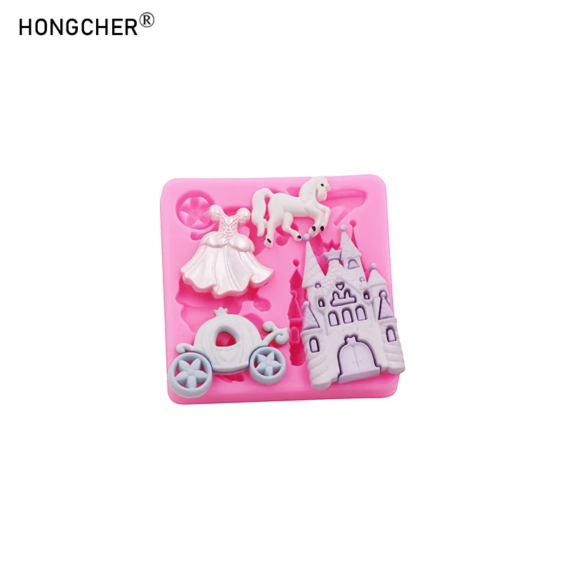 Kürbis Auto Schloss Prinzessin Kleid Mini DIY Harz Schmuck Zubehör Tropf Formen Schokolade Kuchen Backen Silikon Formen