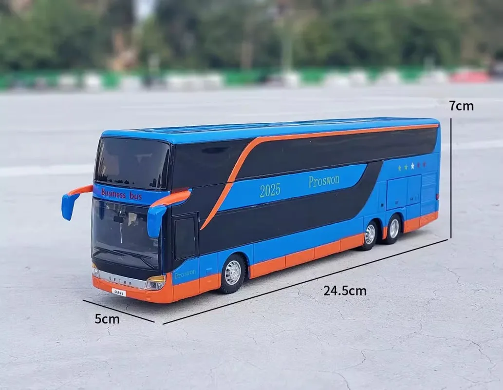 1: 32 high-quality alloy airport bus model,double decker bus model,simulated sound and light,wholesale