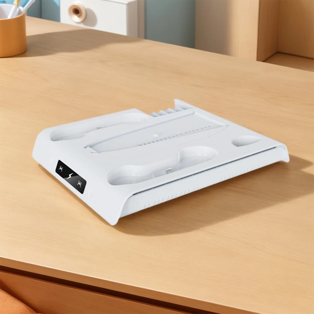 ل PS 5 سليم/PS 5 برو حامل التبريد وحدة تحكم محطة شحن 3 مستويات مروحة التبريد وحدة تحكم مزدوجة شاحن أضواء RGB