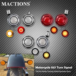Motorcycle 1157 Turn Signal LED Light Front Bullet Style Lights For Harley Touring Sportster XL Softail Dyna Rear Indicator Lamp