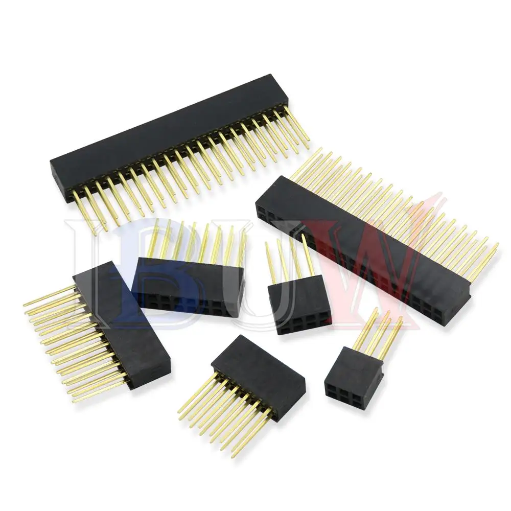 10PCS 2.54mm Single Double Row Female Long pins 11mm PCB Board Pin Header socket Connector 2~20PIN For Arduino For Raspberry Pi