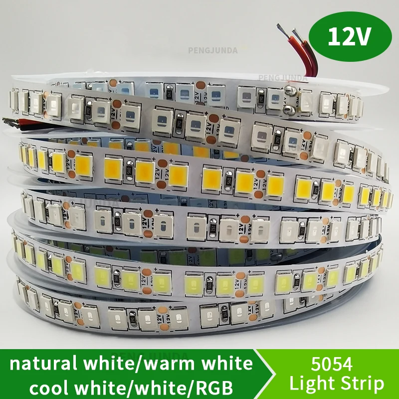 SMD 5054 LED Strip 5M 120leds/m Flexible Tape Light DC12V  more bright than 5050 2835 5630 Cold white/ice blue/Pink/Red