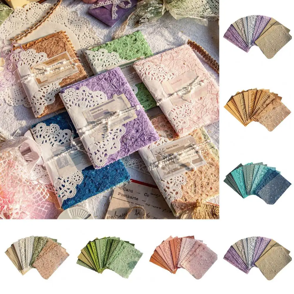 16Pcs Texture Scrapbook Paper Vibrant Color DIY Crafts Scrapbooking Planner Journal Supplies Collage Card Embellishments