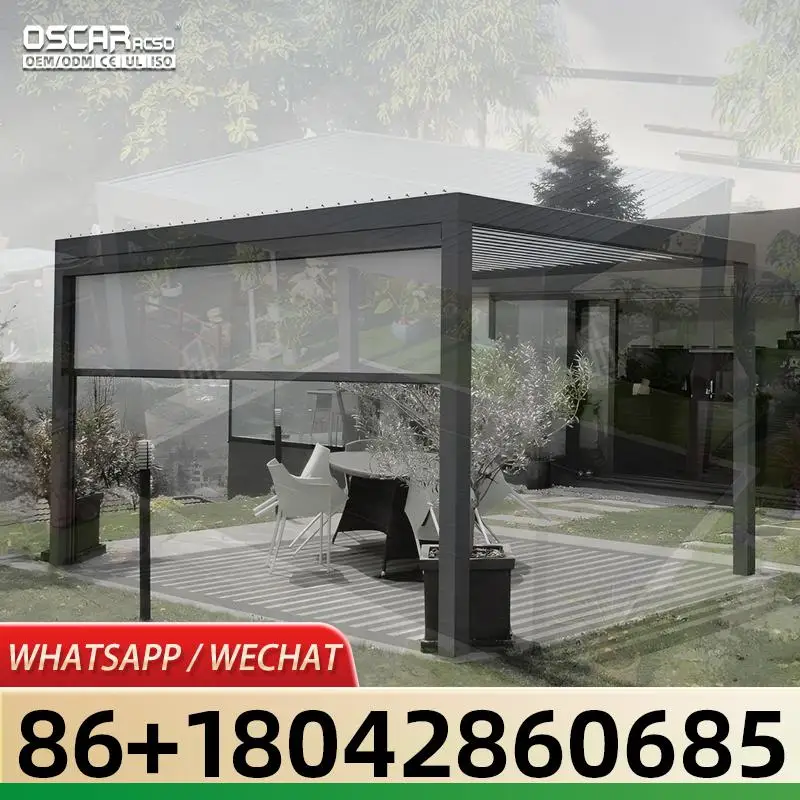 Outdoor Louvered Roof Sun Shade Aluminum Pergola Gazebo Outdoor Arches Zip Screen for Gardens Patios Backyards pergola