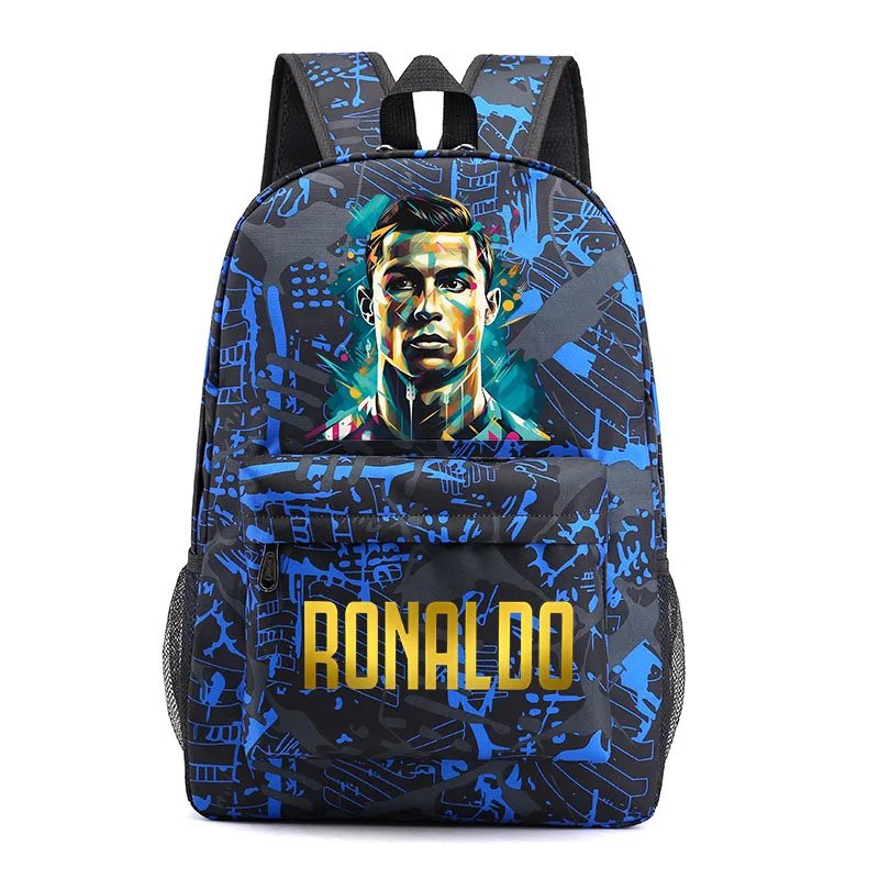 Ronaldo head print student school bag youth backpack kids back to school gift