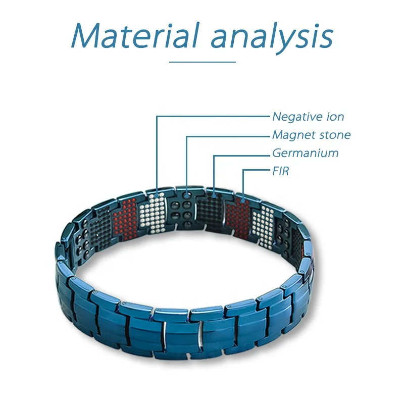 Caja-男性用磁気ヘルスケアブレスレット,4 in 1,磁気チタン,日本のテクノロジー