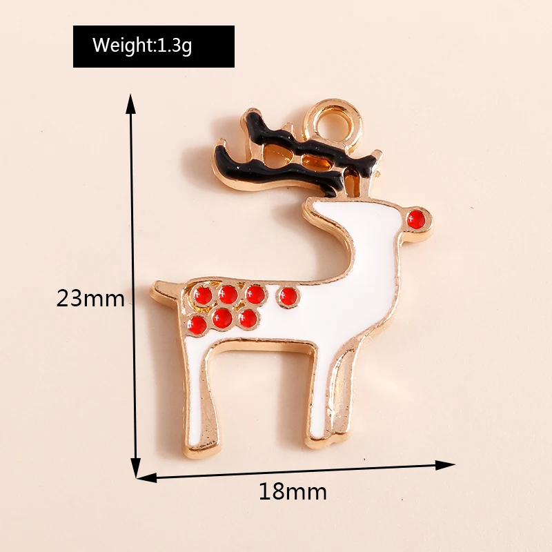 10 Stück Mix Emaille Weihnachtsanhänger für Schmuckherstellung Weihnachtsmann Baum Hirsch Hut Charms Anhänger für DIY Halsketten Ohrringe Geschenke – Detail 12