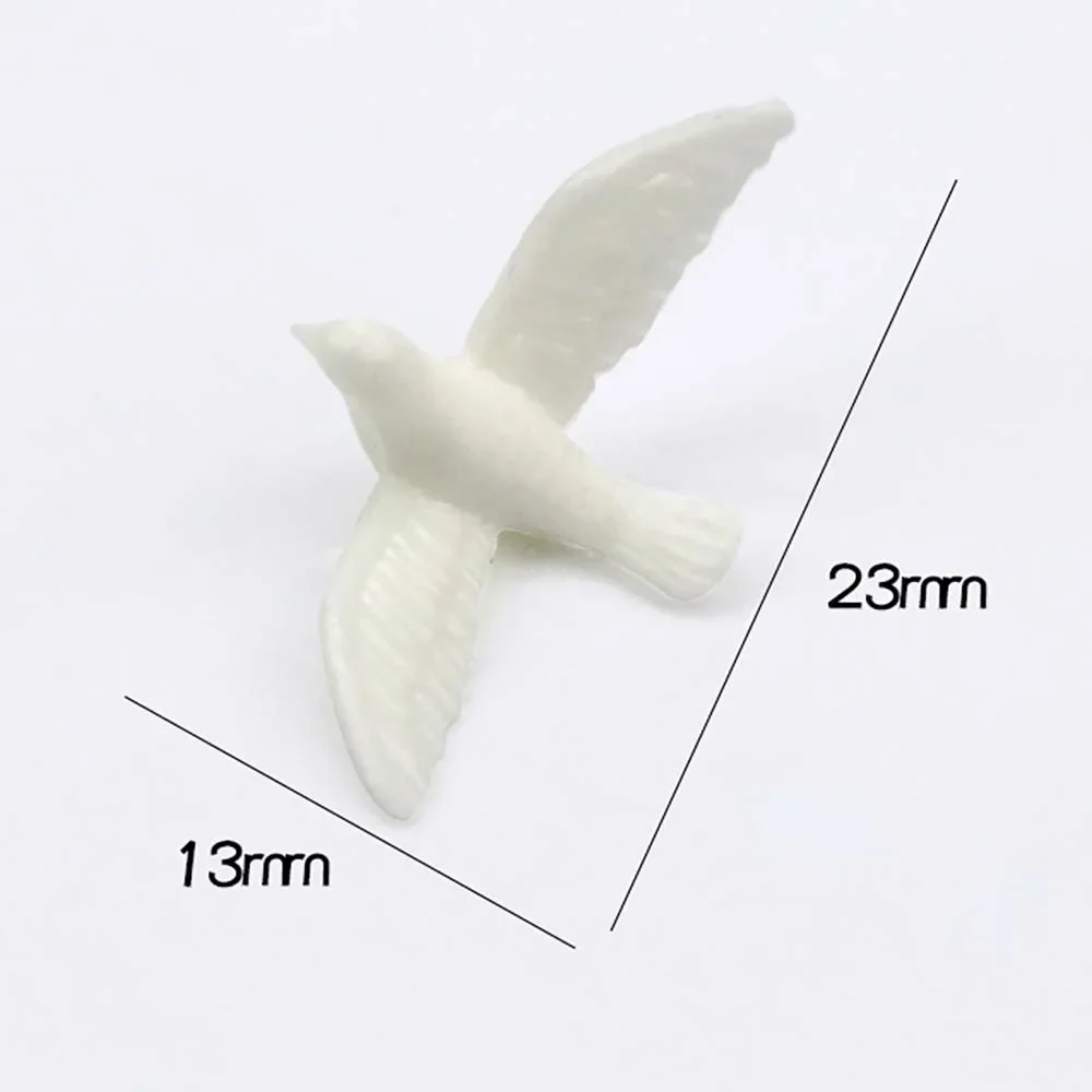 5Pcs 1/12 Doll House Miniature Resin White Dove Simulation Animal Model for Mini Decoration Dollhouse Accessories