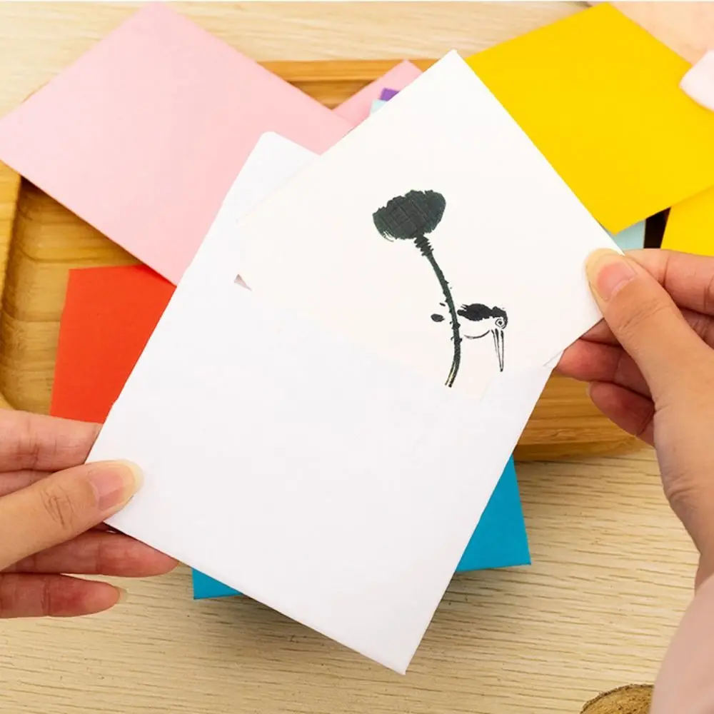 10Pcs/Pack Offset Paper Paper Envelopes Blank Thickening Mini Envelopes Candy Color 105x93mm Colorful Envelopes Wedding