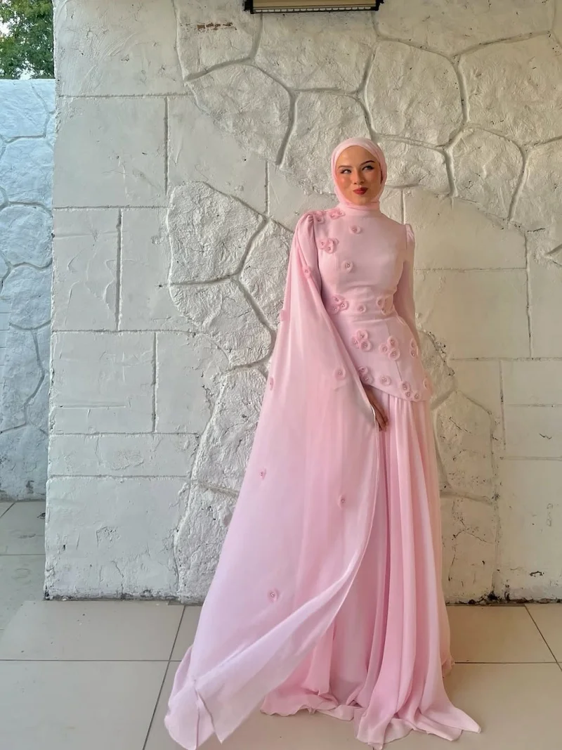 SSYTENS Modest Mermaid Evening Dresses Muslim Pleats Full Sleeves Prom Dresses Beaded Formal Occasion Prom Gowns 2026 Customized