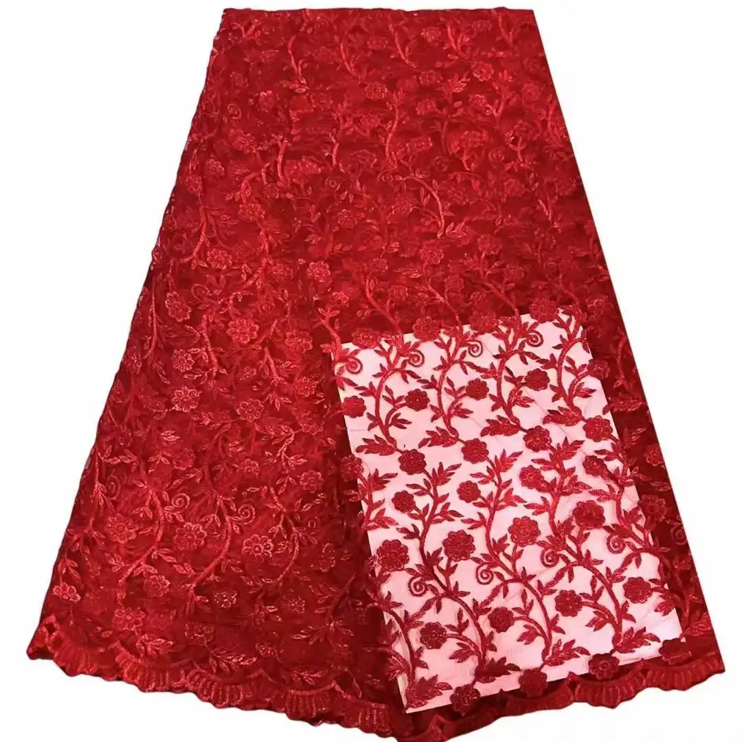 African Lace Fabric New Arrivals Nigerian Style Sequins Tulle Craft Sewing Accessories Banquet Party Dress Skirt 5 Yards Bpodq