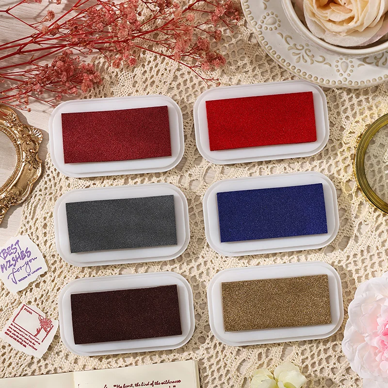 الرجعية اللون صندوق الحبر DIY بها بنفسك الحرف سكرابوكينغ منصات الحبر المطاط خشبية Stamps Inkpads ورقة ديكور القرطاسية اللوازم المكتبية