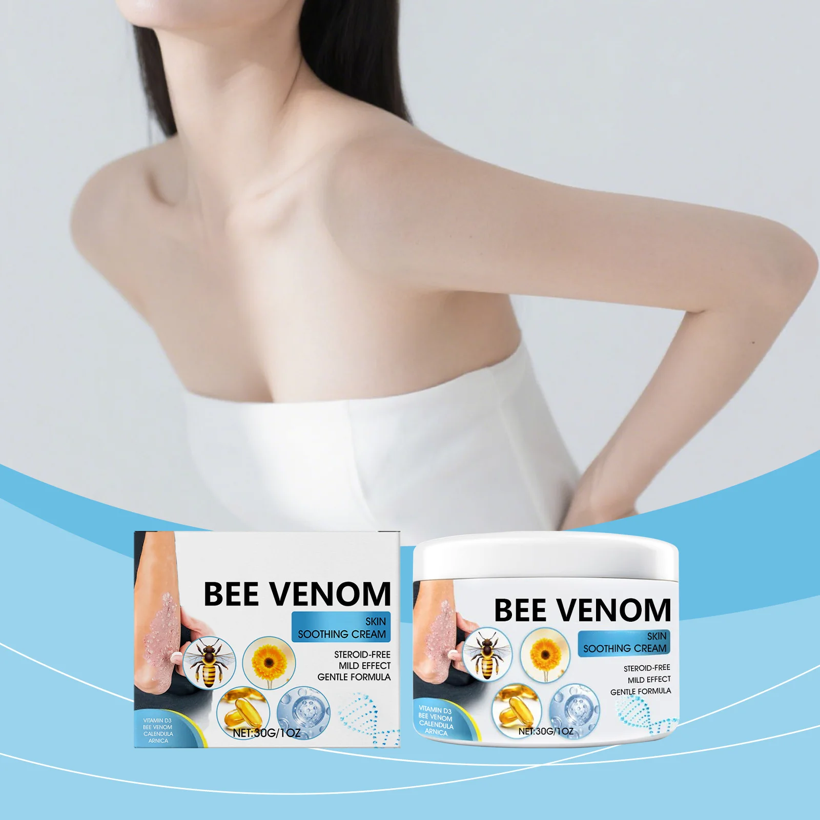 Crema para el cuidado de la piel Bee Venom: fórmula suave para una piel nutritiva del cuerpo – Para uso tópico y cuidado de masaje