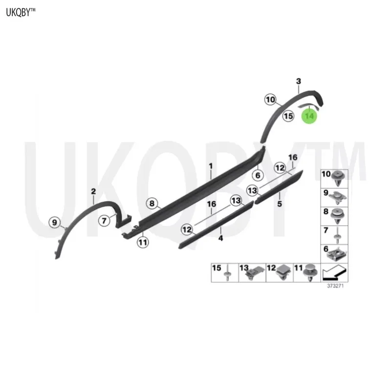 Clip China flip left rear 51127396319 51127396320