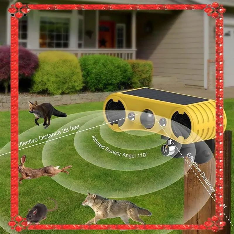 24-Hour Delivery Solar Motion Sensor Alarm, Outdoor Warning Light,13 Sounds Security Alert System Animal Repeller For Farm Yard