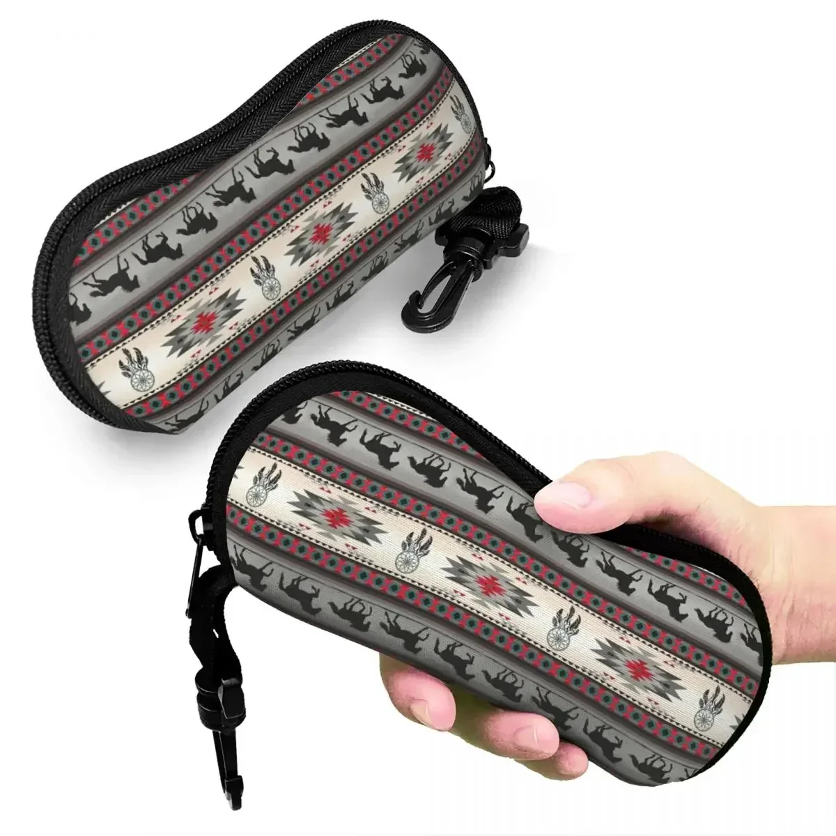 مخصص العرقية القبلية الحصان نمط النظارات حالة النظارات النساء الرجال لينة النظارات الشمسية صندوق واقي #5