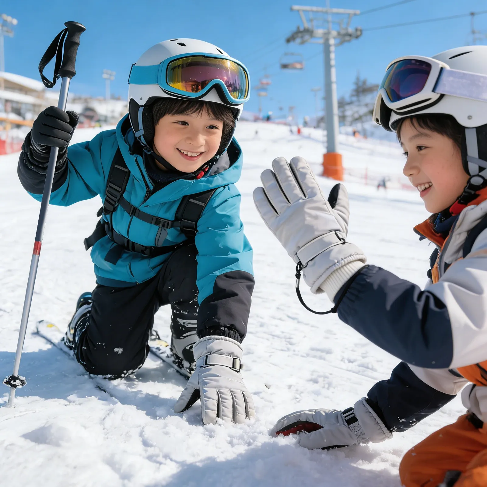 

6pcs Ski Glove Strap Detachable Elastic Wrist Leash Anti-Lost Mitten Holder For Kids Adjustable Safety Tether - Winter Snow