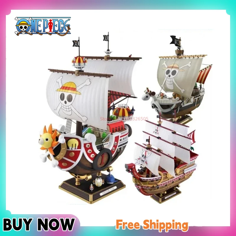 One Piece Anime Thousand Sunny Going Merry Boat Pvc Action Figure Collection Pirate Model Ship Toy Assemble Birthday Gift