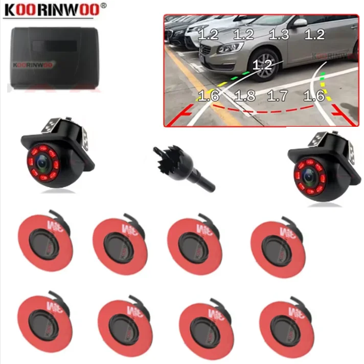 Parking Sensor Kit For Android Dvd Camera Automotive Alarm Blind Spot Detection 16.5mm Front And Rear Radar Car Security Systems